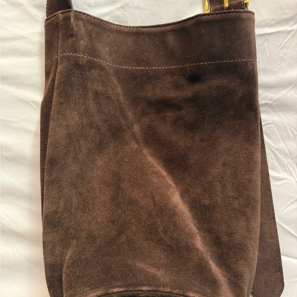 Brown Suede Shoulder Bag - Picture 2 of 7